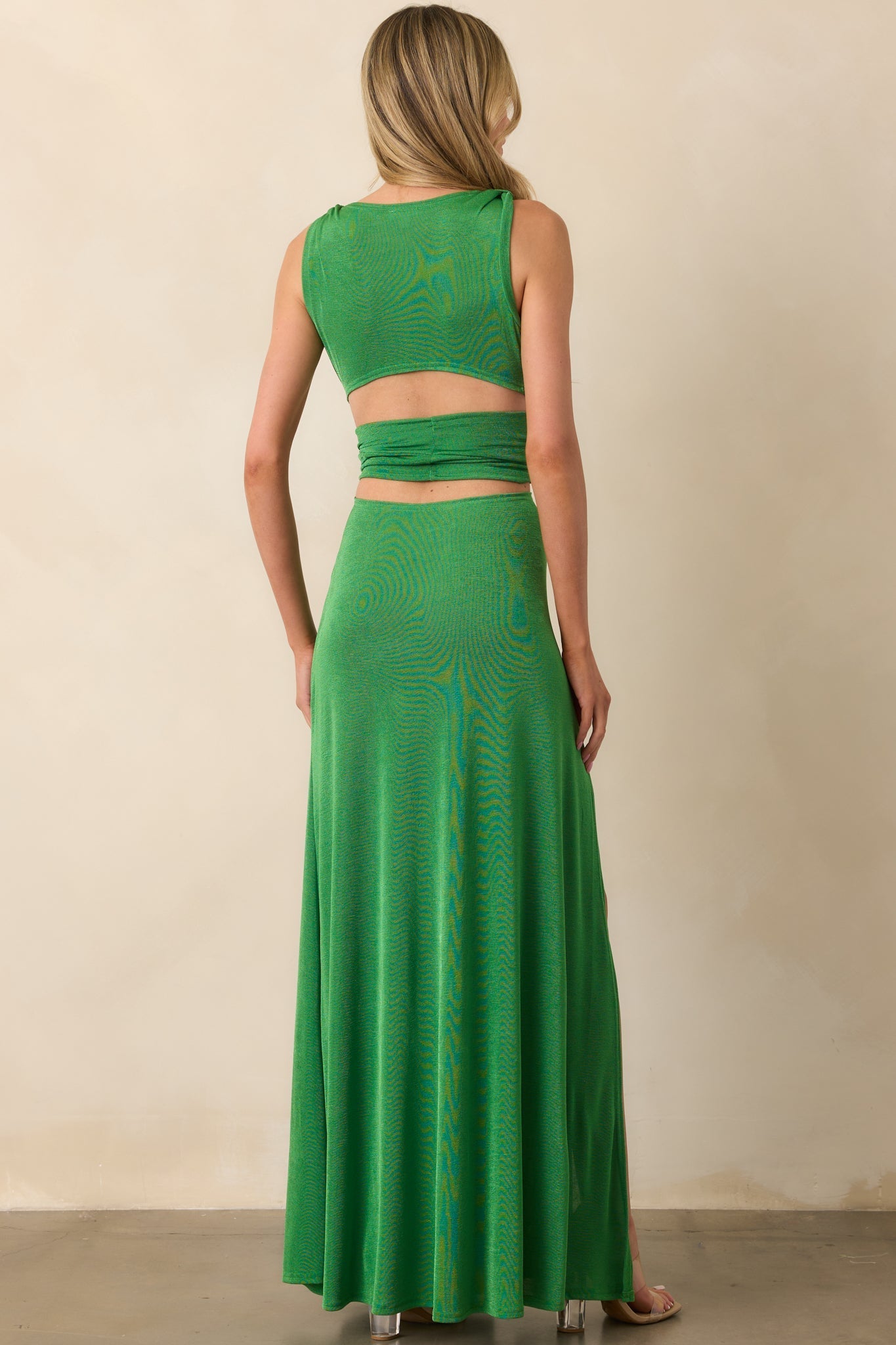 A Little Bit Of Everything Kelly Green Twist Front Cut Out Maxi Dress