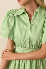 What Means The Most Light Green Cotton Maxi Shirt Dress