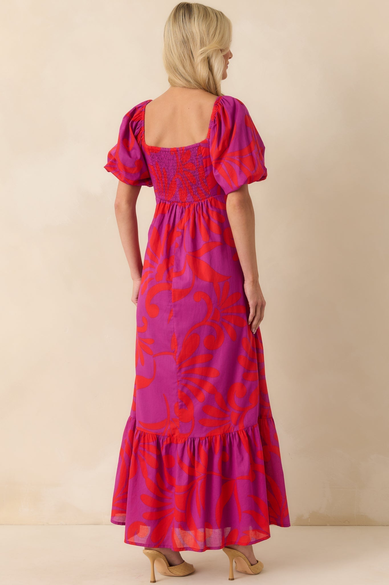 Nothing In My Way Purple Floral Cotton Short Sleeve Maxi Dress