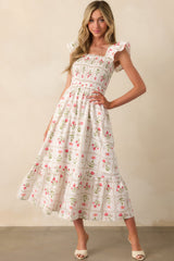 Something Wonderful Pink Geometric Floral Cotton Maxi Dress