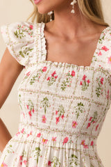 Something Wonderful Pink Geometric Floral Cotton Maxi Dress