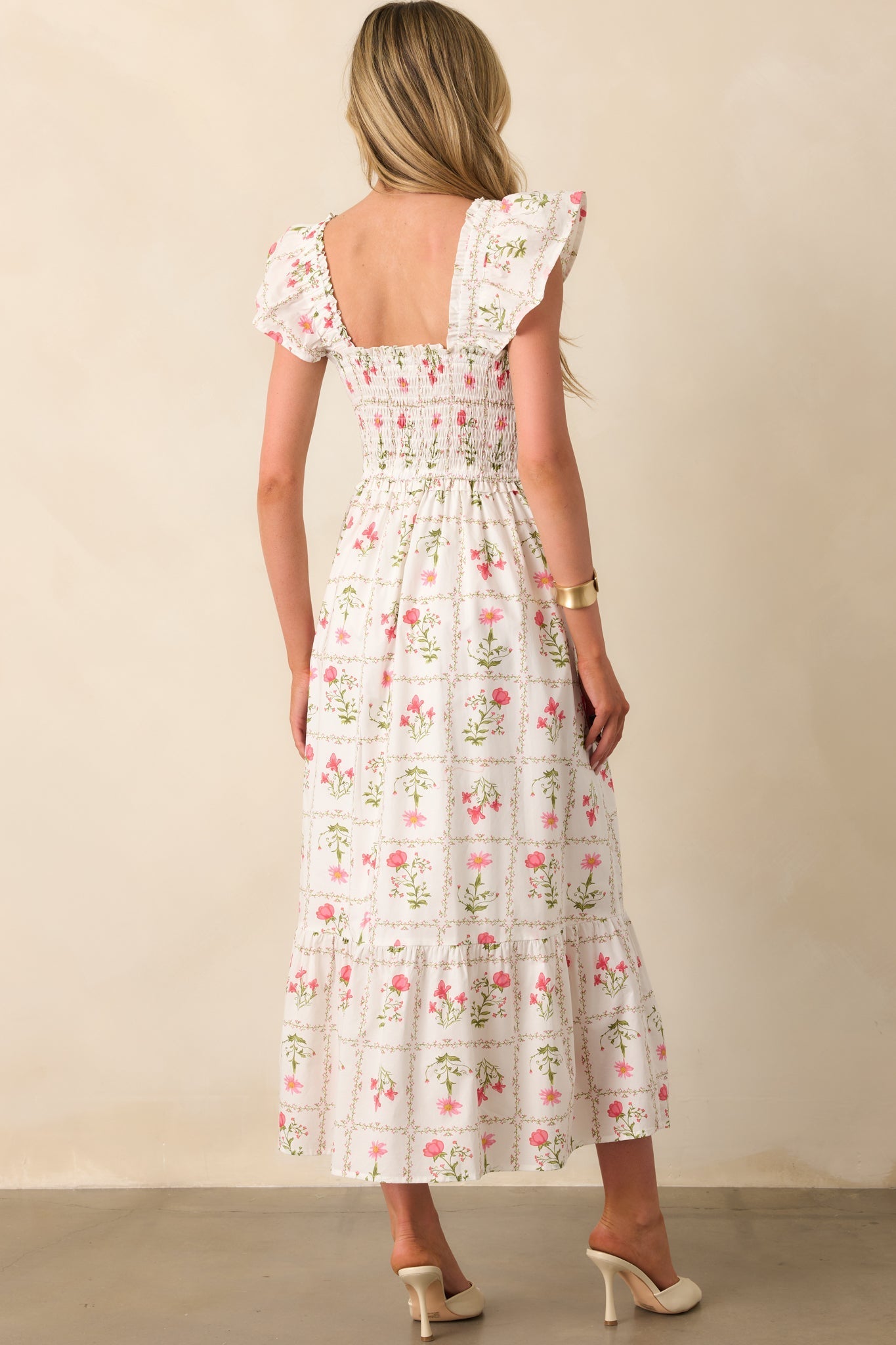 Something Wonderful Pink Geometric Floral Cotton Maxi Dress