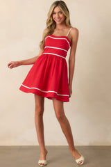 Prosperina Veronica Red Cotton Romper Dress