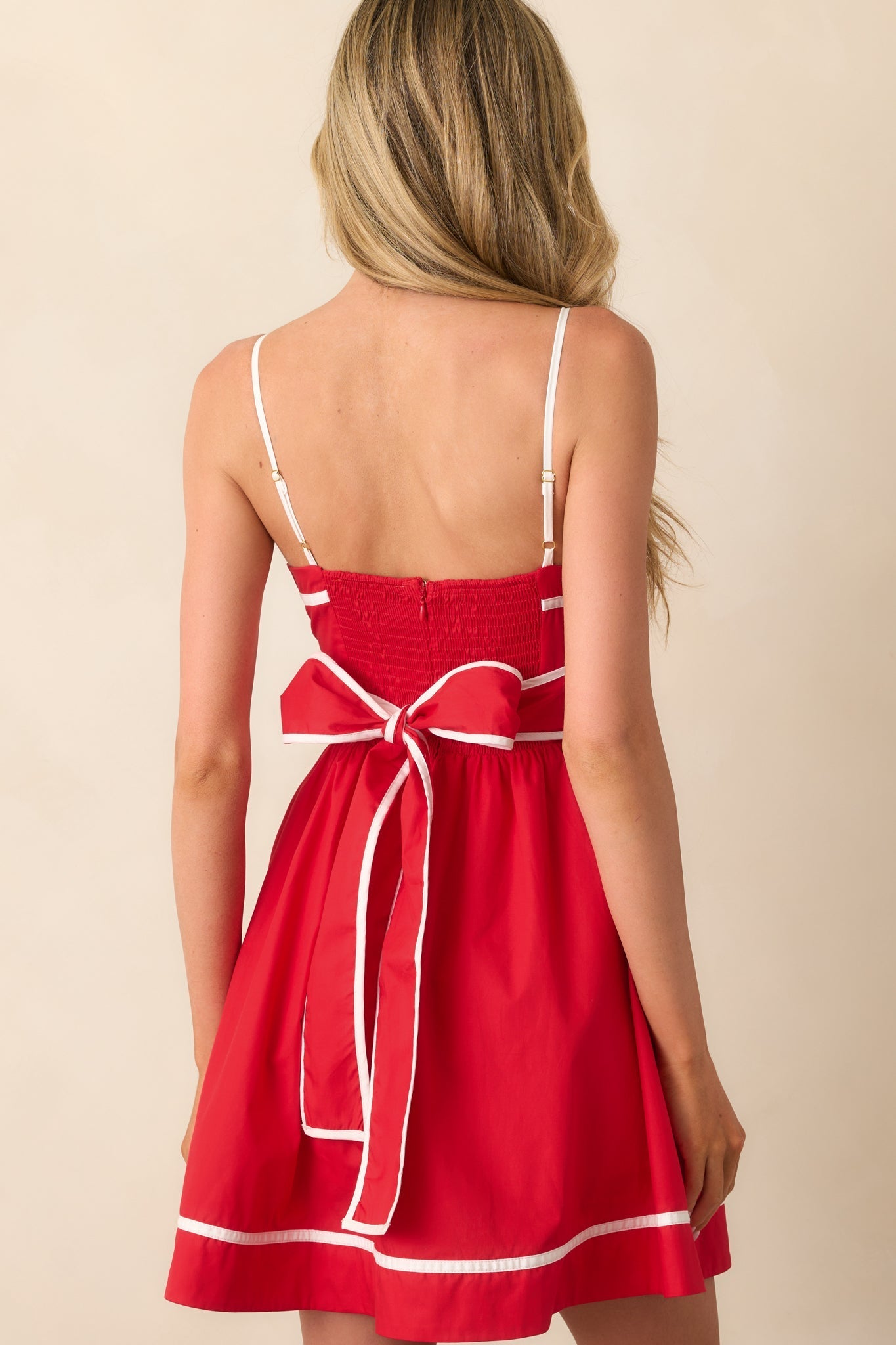 Prosperina Veronica Red Cotton Romper Dress
