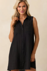 Z Supply Black Cotton New Light Gauze Mini Dress
