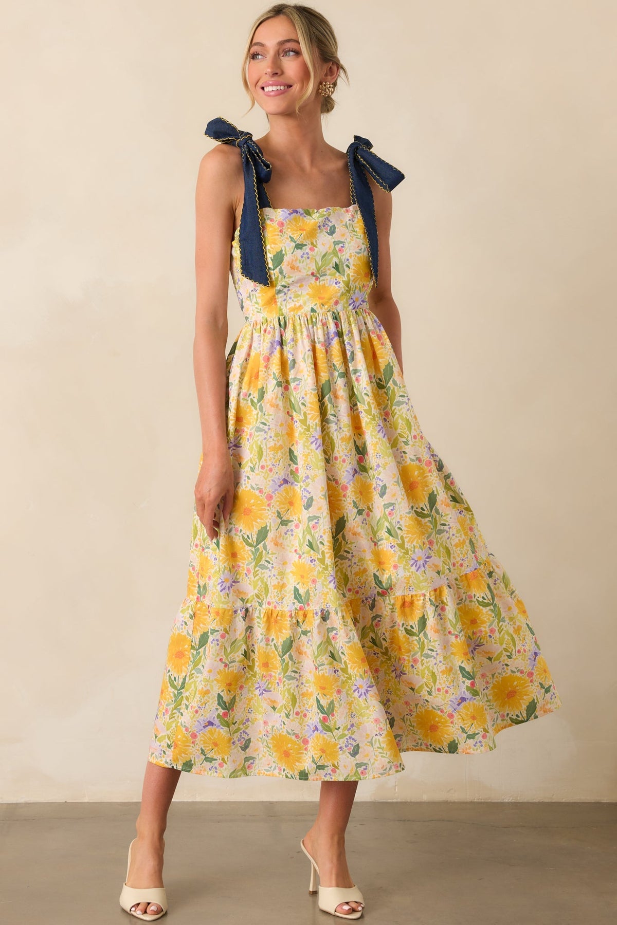 Only Good Things To Come Yellow Floral Cotton Maxi Dress
