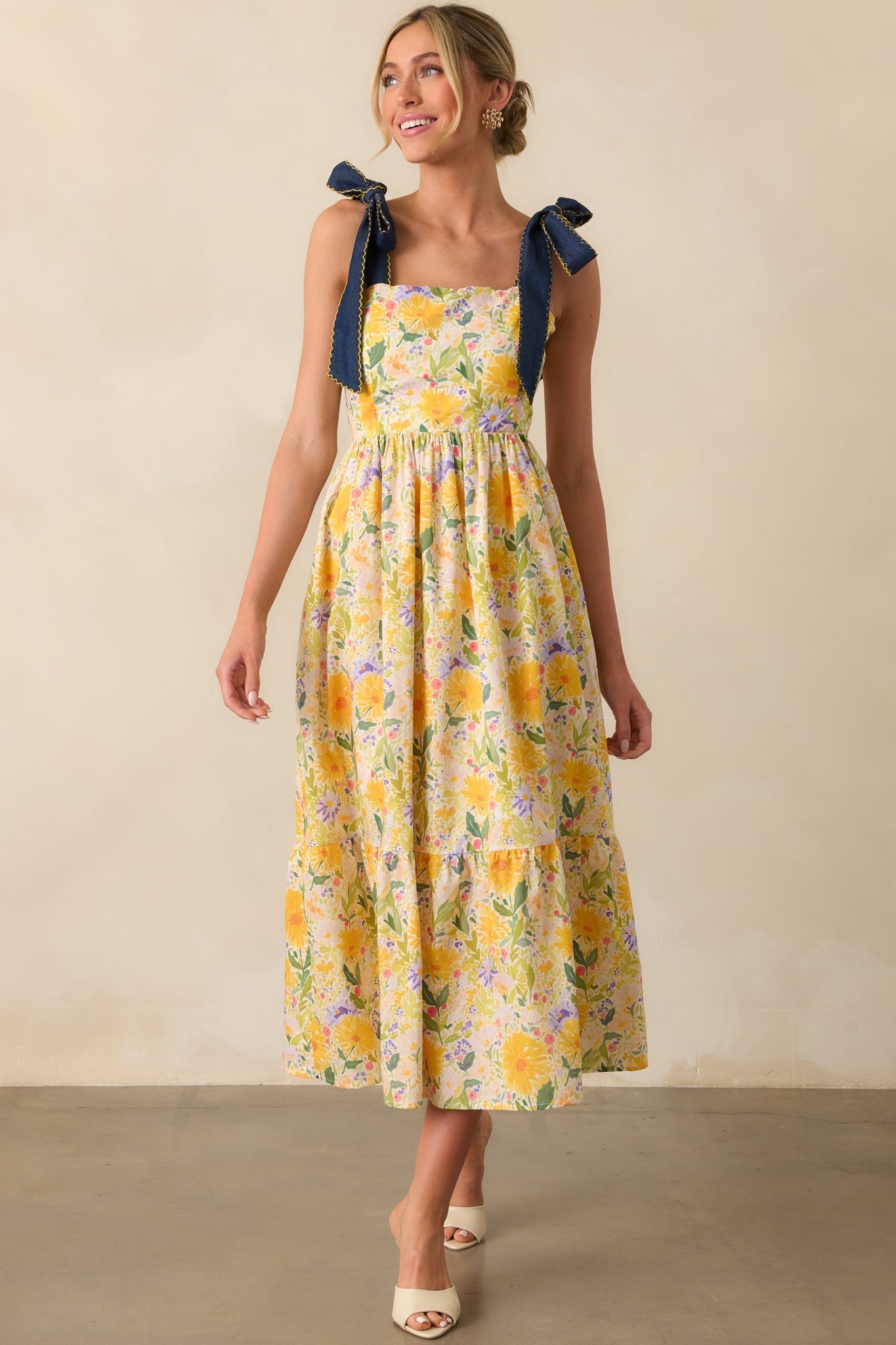 Only Good Things To Come Yellow Floral Cotton Maxi Dress