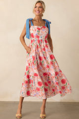 Only Good Things To Come Red Floral Cotton Maxi Dress