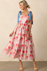 Only Good Things To Come Red Floral Cotton Maxi Dress