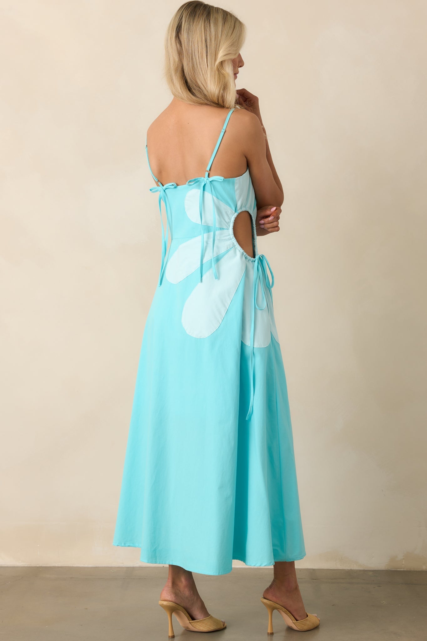 Feeling Like Herself Again Horizon Blue Cotton Sleeveless Maxi Dress