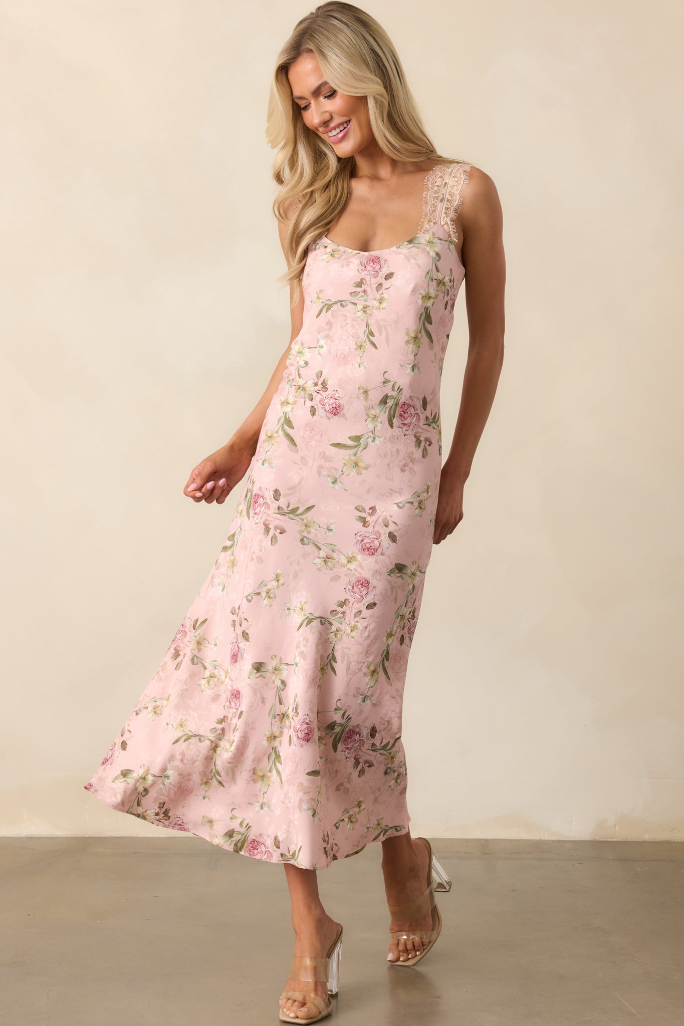 Nobody Like Me Rose Pink Floral Jacquard Maxi Dress