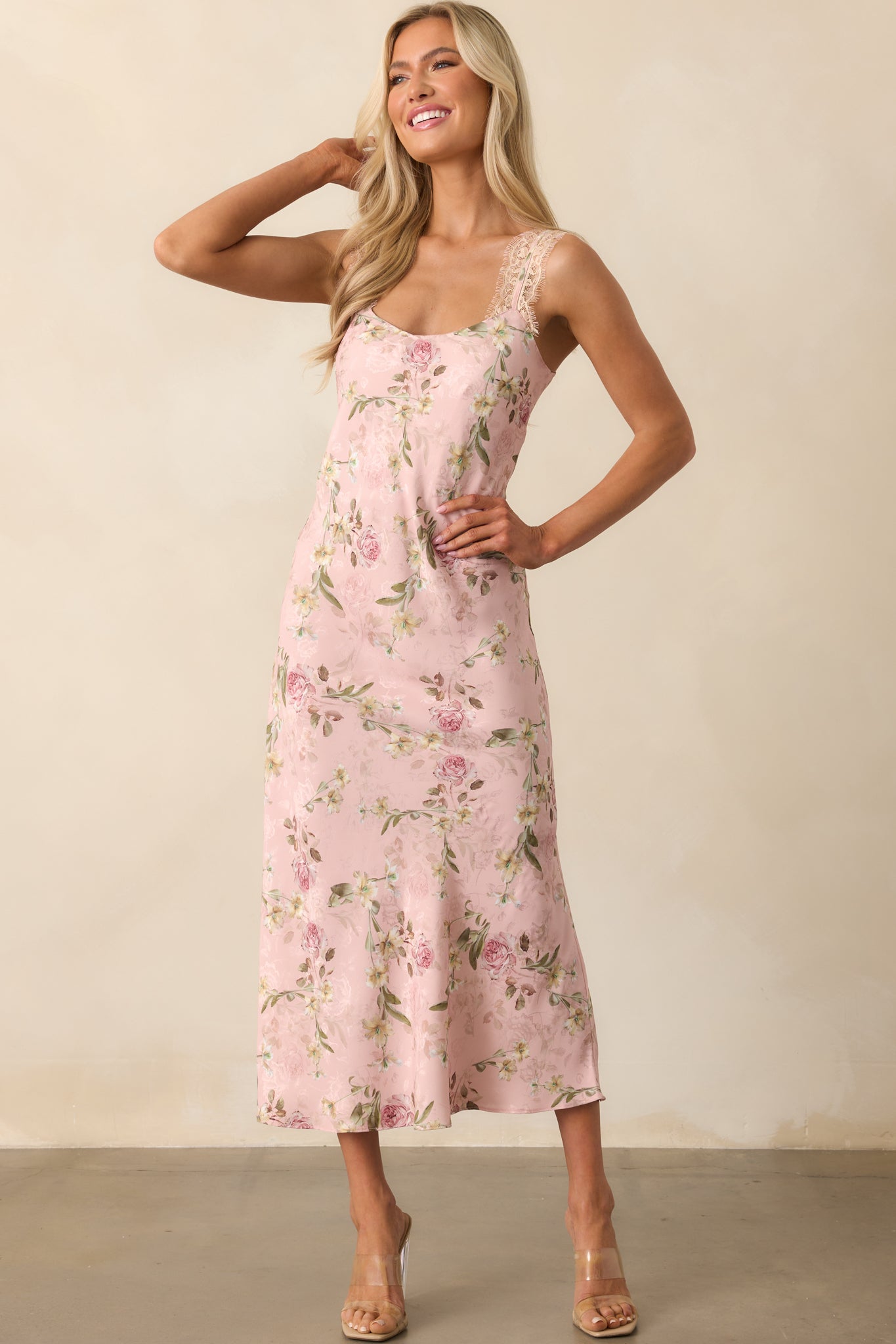 Nobody Like Me Rose Pink Floral Jacquard Maxi Dress