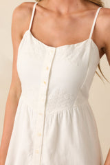 Z Supply White Citadelle Embroidered Linen Maxi Dress
