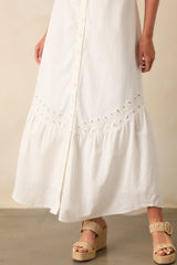 Z Supply White Citadelle Embroidered Linen Maxi Dress