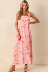 The Perfect Moment Pink Coral Rayon Floral Print Maxi Dress
