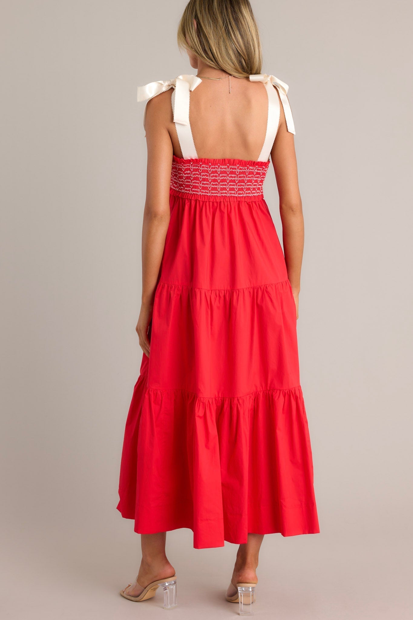 The Felicity Red Cotton Maxi Dress