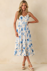Means Something To Me Blue Floral Print Rayon Maxi Dress