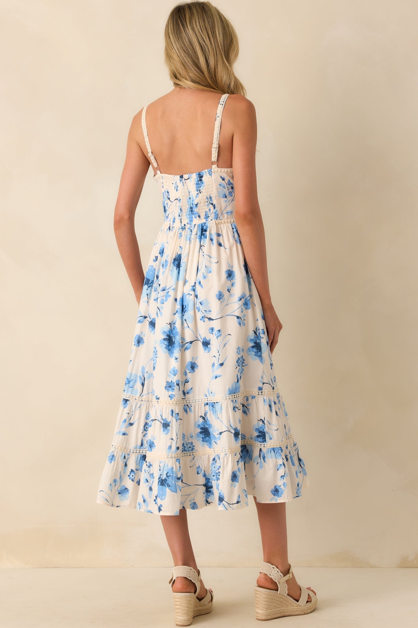 Means Something To Me Blue Floral Print Rayon Maxi Dress