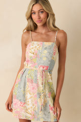 MINKPINK Multi Patchwork Aurora Strappy Mini Dress