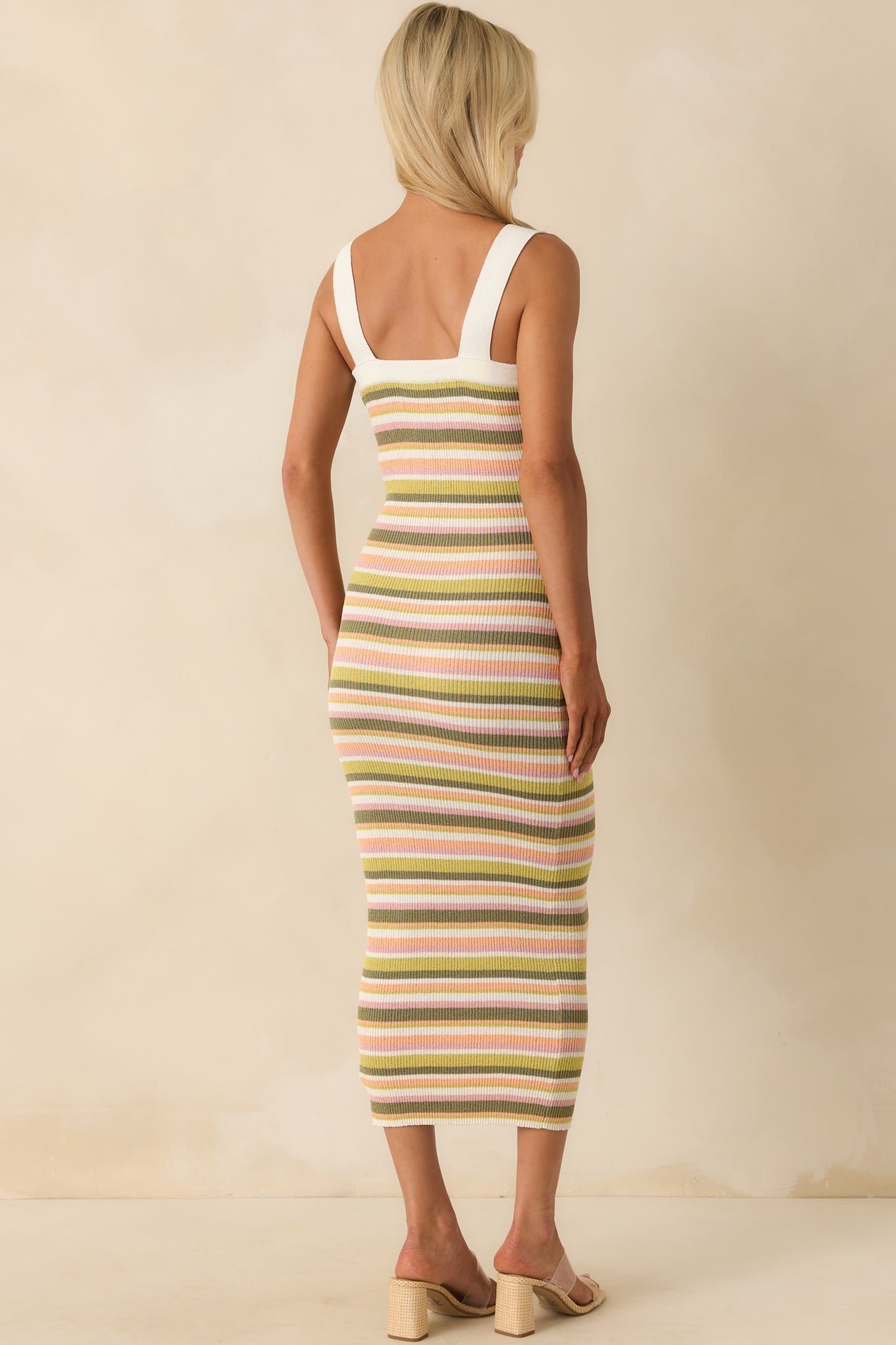 MINKPINK Multi Amelia Knit Stripe Midi Dress