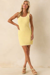 MINKPINK Yellow Amy Knit Mini Dress