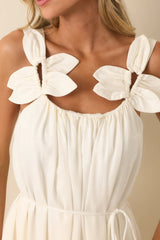 Living In The Moment Ivory Linen Blend Embroidered Maxi Dress