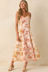 Feeling Like Yourself Rose Pink Floral Print Cotton Maxi Dress