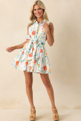 Prosperina Poppie Multi Floral Print Cotton Mini Dress
