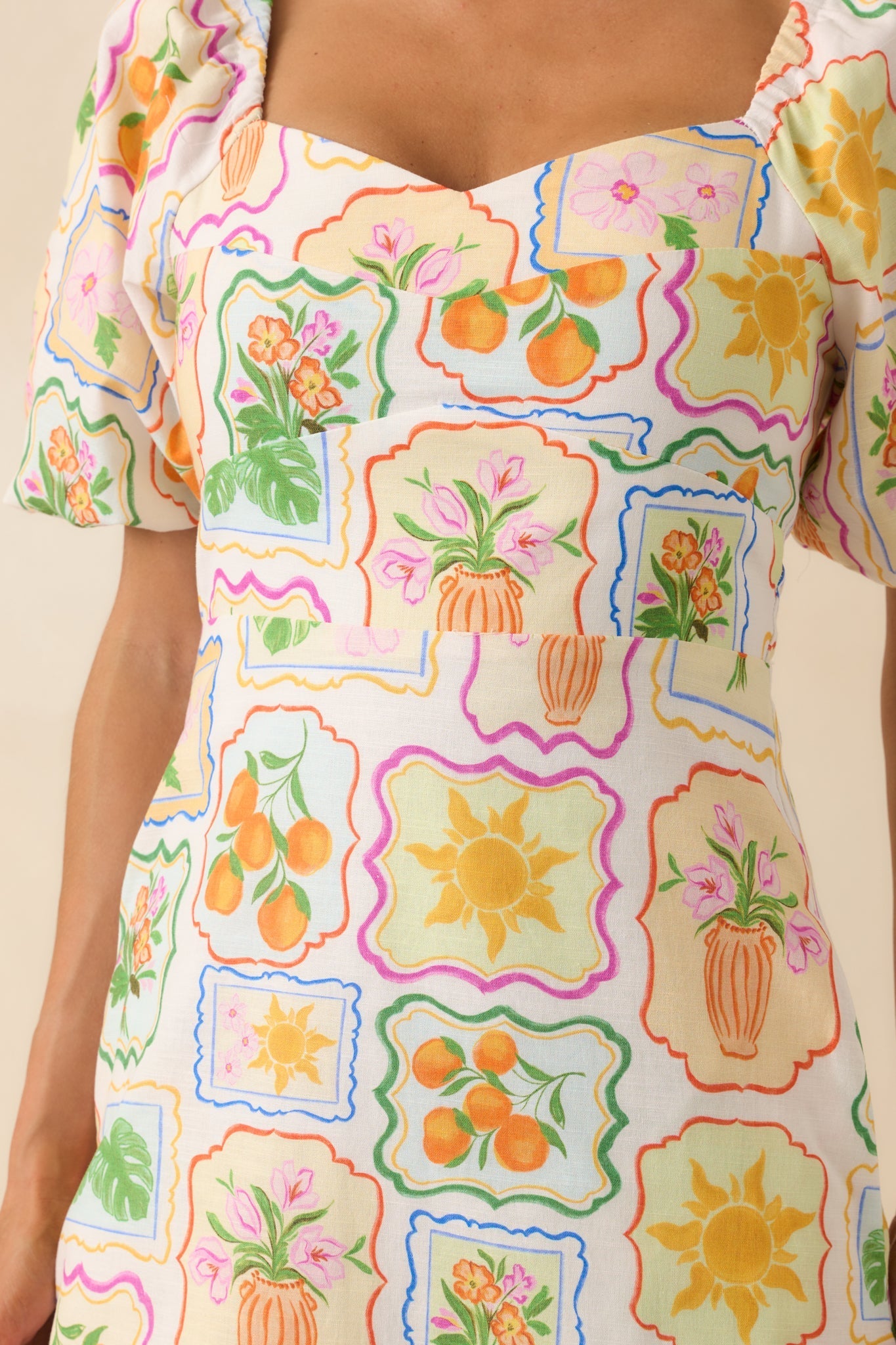 Prosperina Fancy Multi Print Cotton Reversible Midi Dress