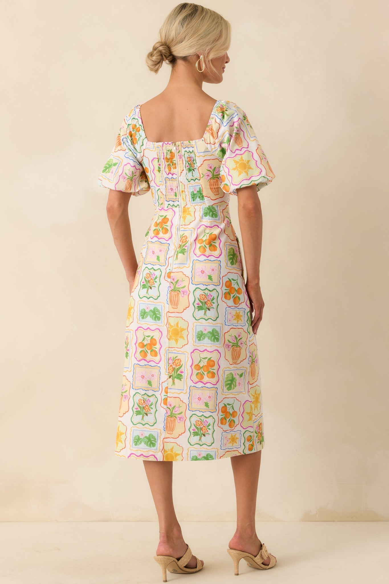 Prosperina Fancy Multi Print Cotton Reversible Midi Dress