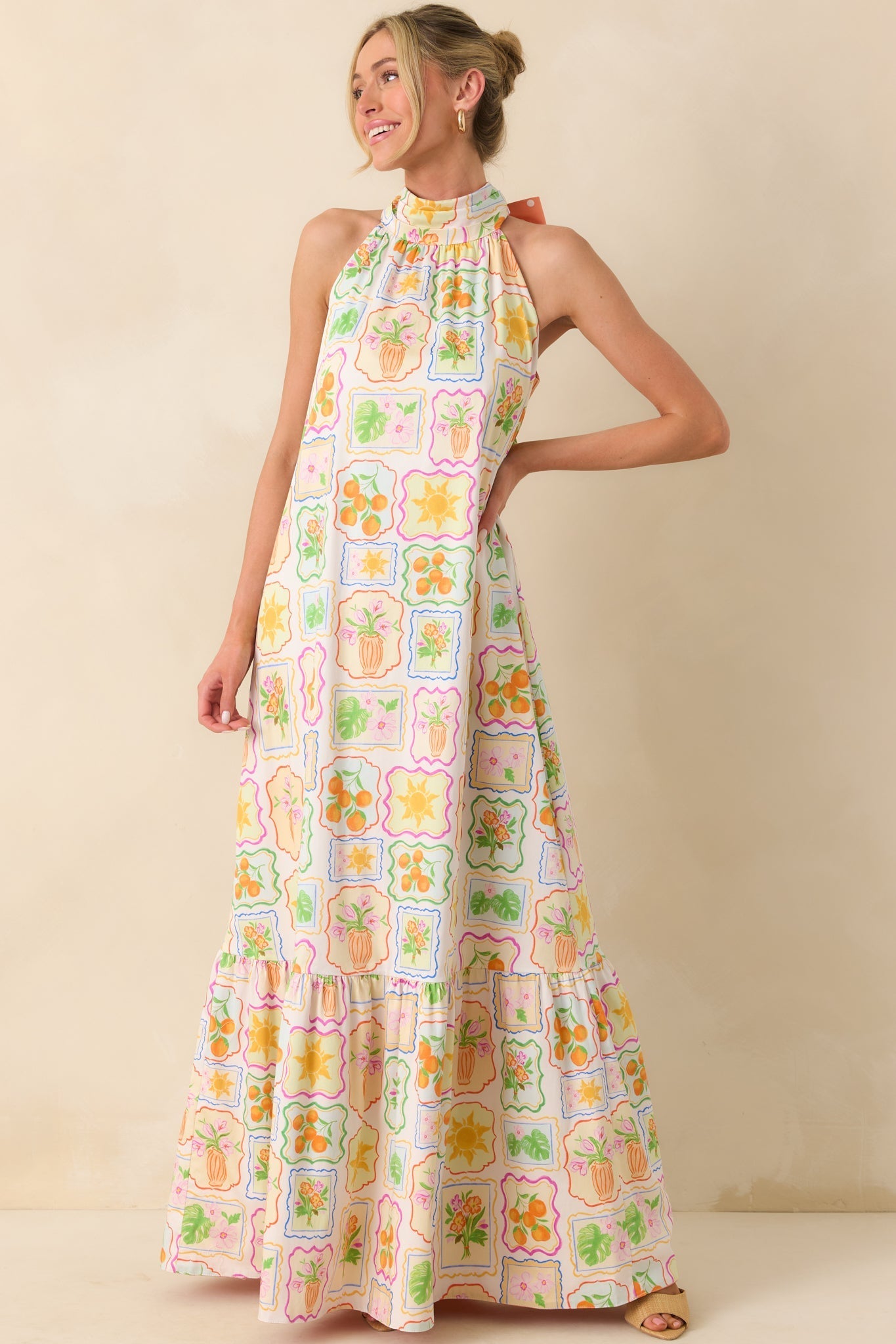 Prosperina Rebecca Multi Print Cotton Reversible Maxi Dress