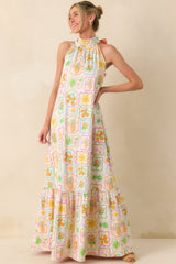 Prosperina Rebecca Multi Print Cotton Reversible Maxi Dress