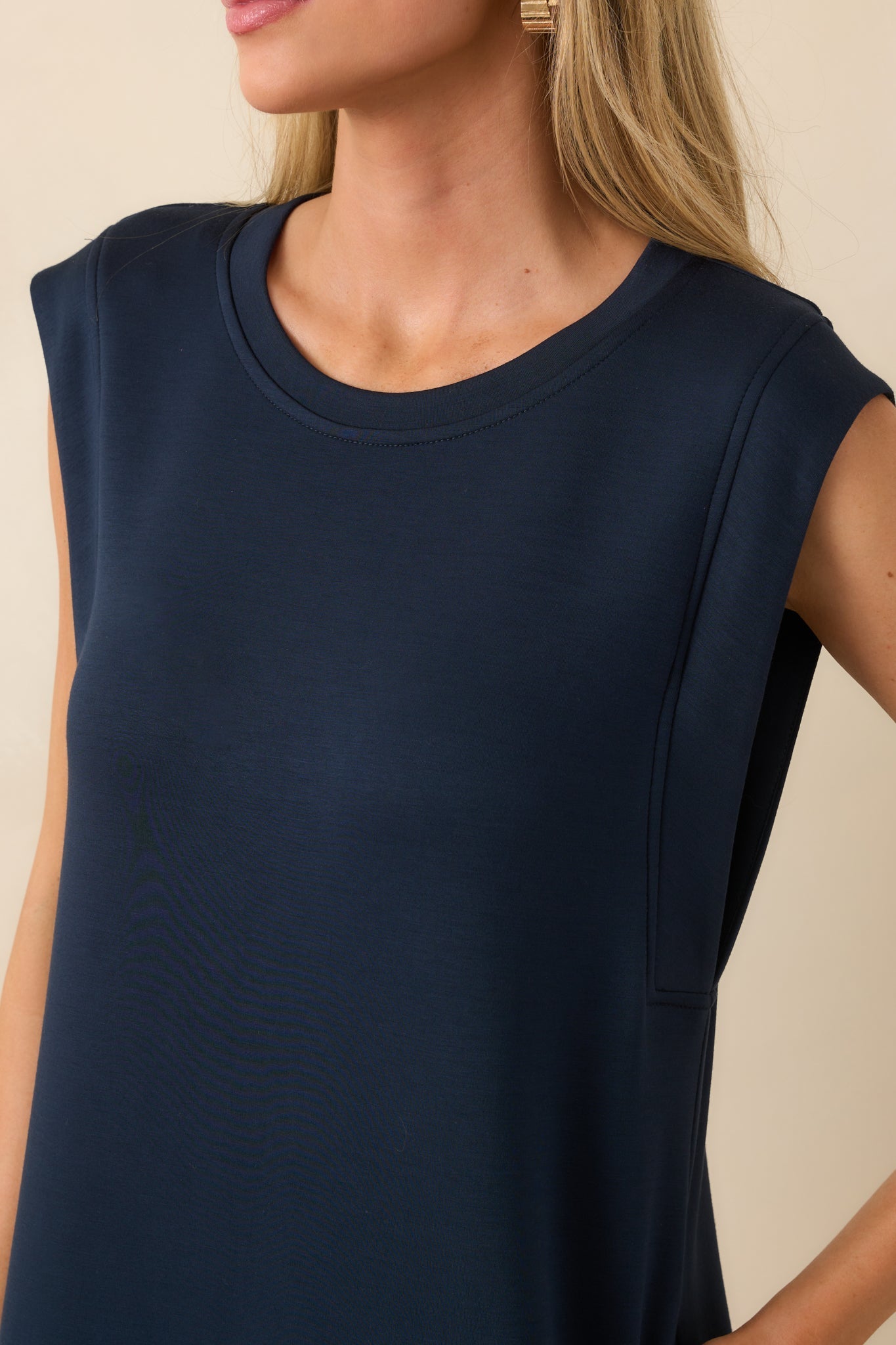 Between Now And Then Navy Cotton Sleeveless Maxi Dress