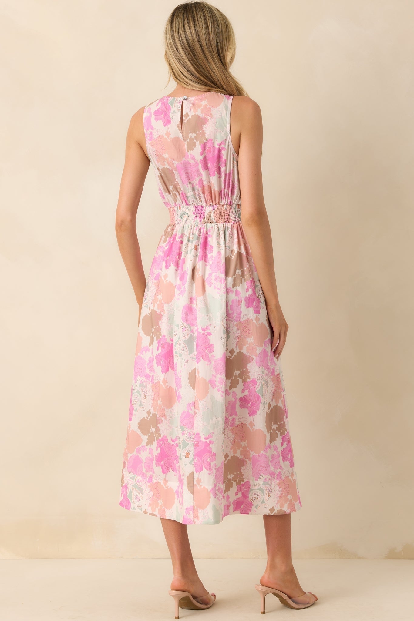 Soft Spot For You Pink Abstract Floral Print Maxi Dress