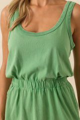 Z Supply Green Cotton Keegan Slub Jersey Mini Dress