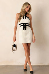 House of Cards Ivory Halter Neck Mini Dress