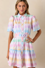 Fairfax Pastel Plaid Cotton Mini Dress