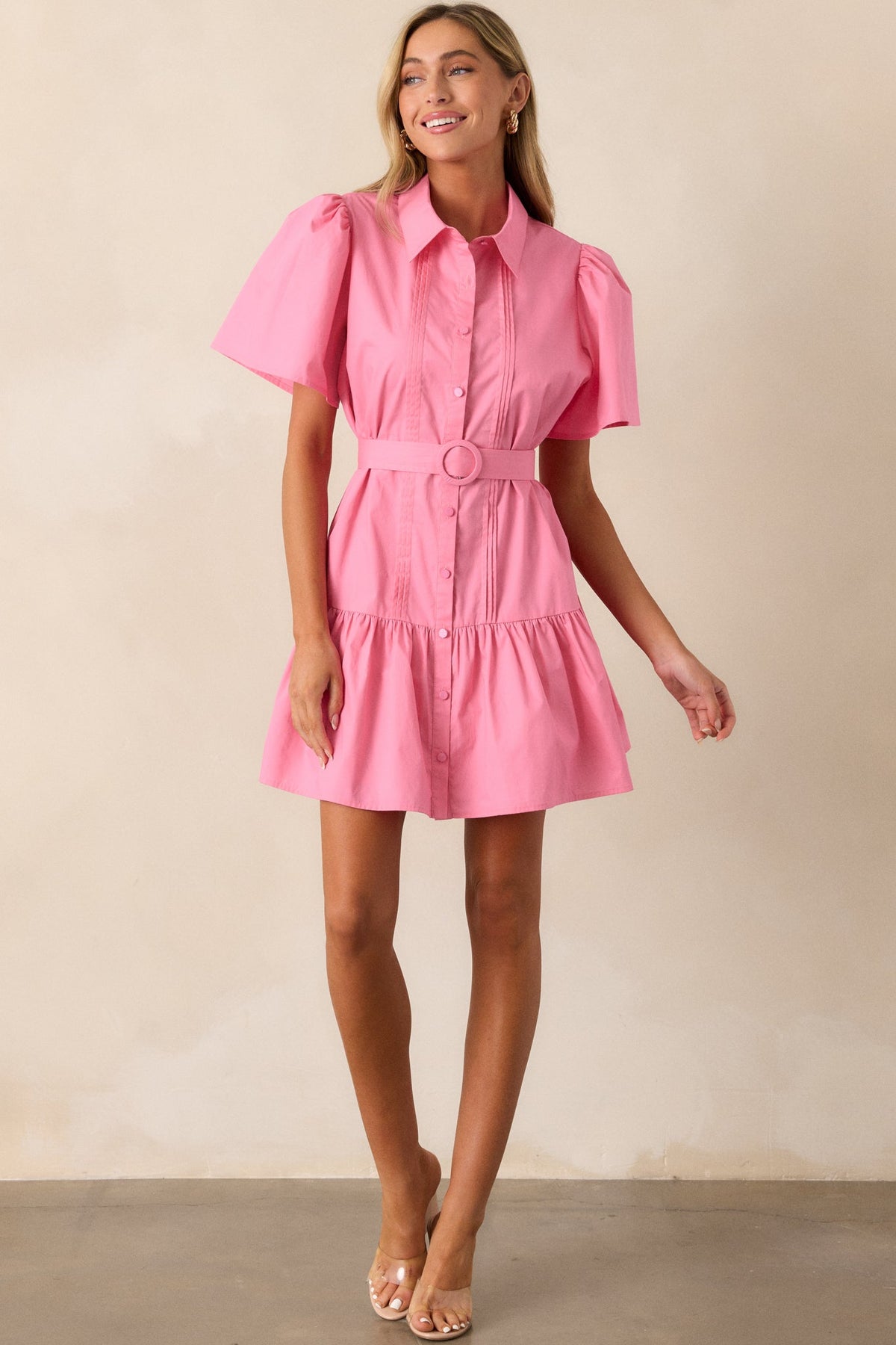 Fairfax Geranium Pink Cotton Mini Dress