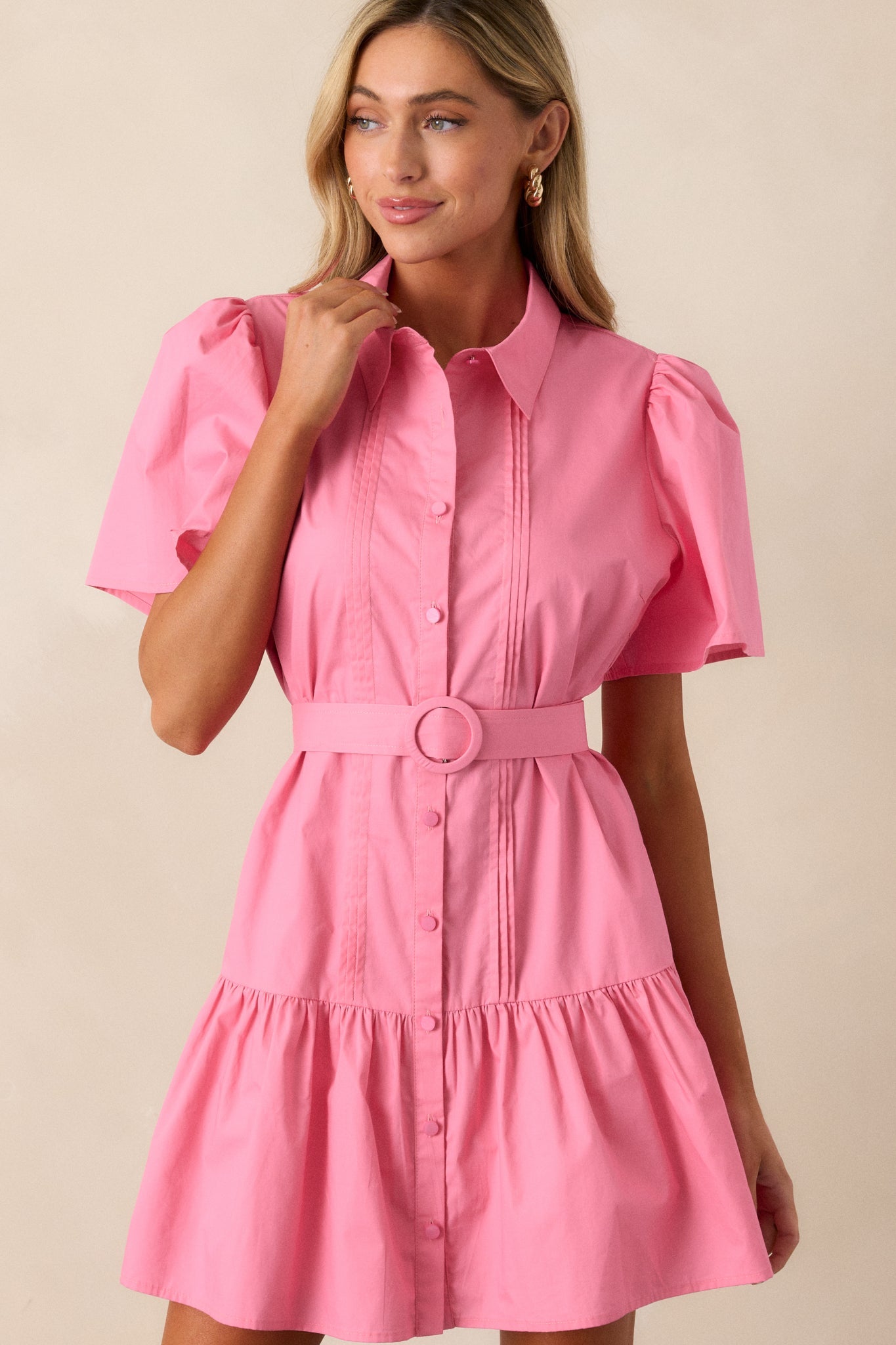Fairfax Geranium Pink Cotton Mini Dress