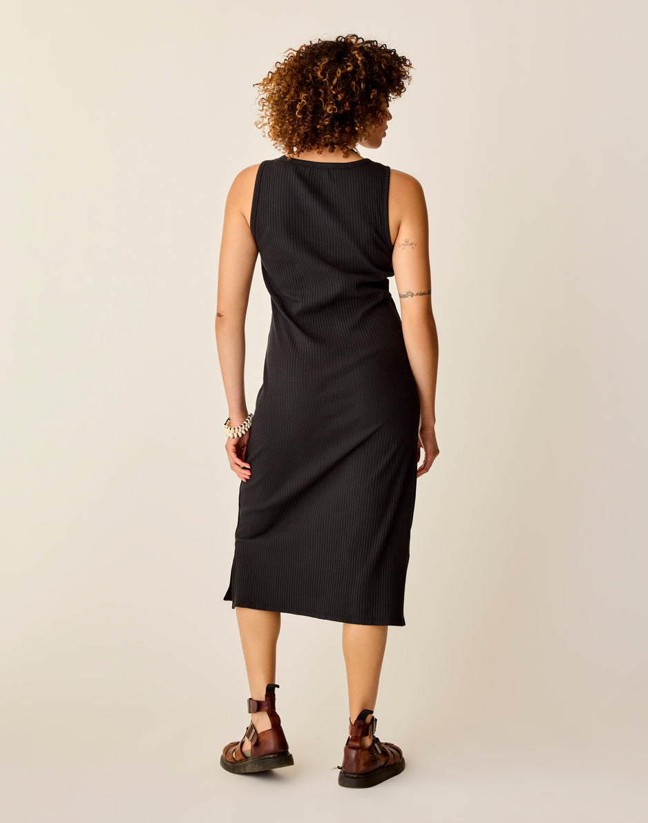 Elodie Rib Dress: Black