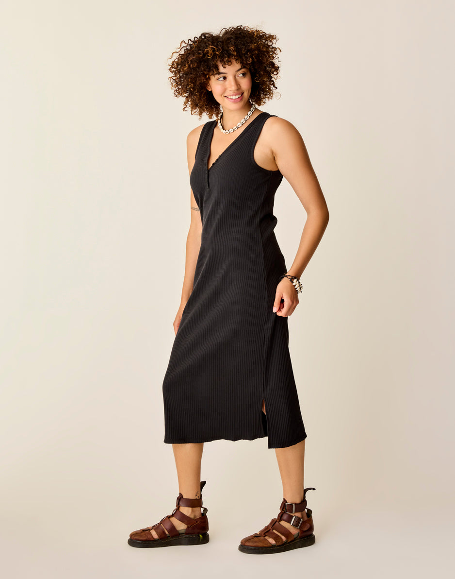 Elodie Rib Dress: Black
