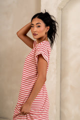 Esme Striped Maxi Dress in Red