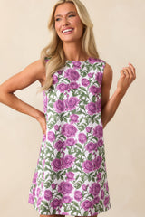Blake Violet Blooms Lilac Floral Cotton Reversible Shift Dress