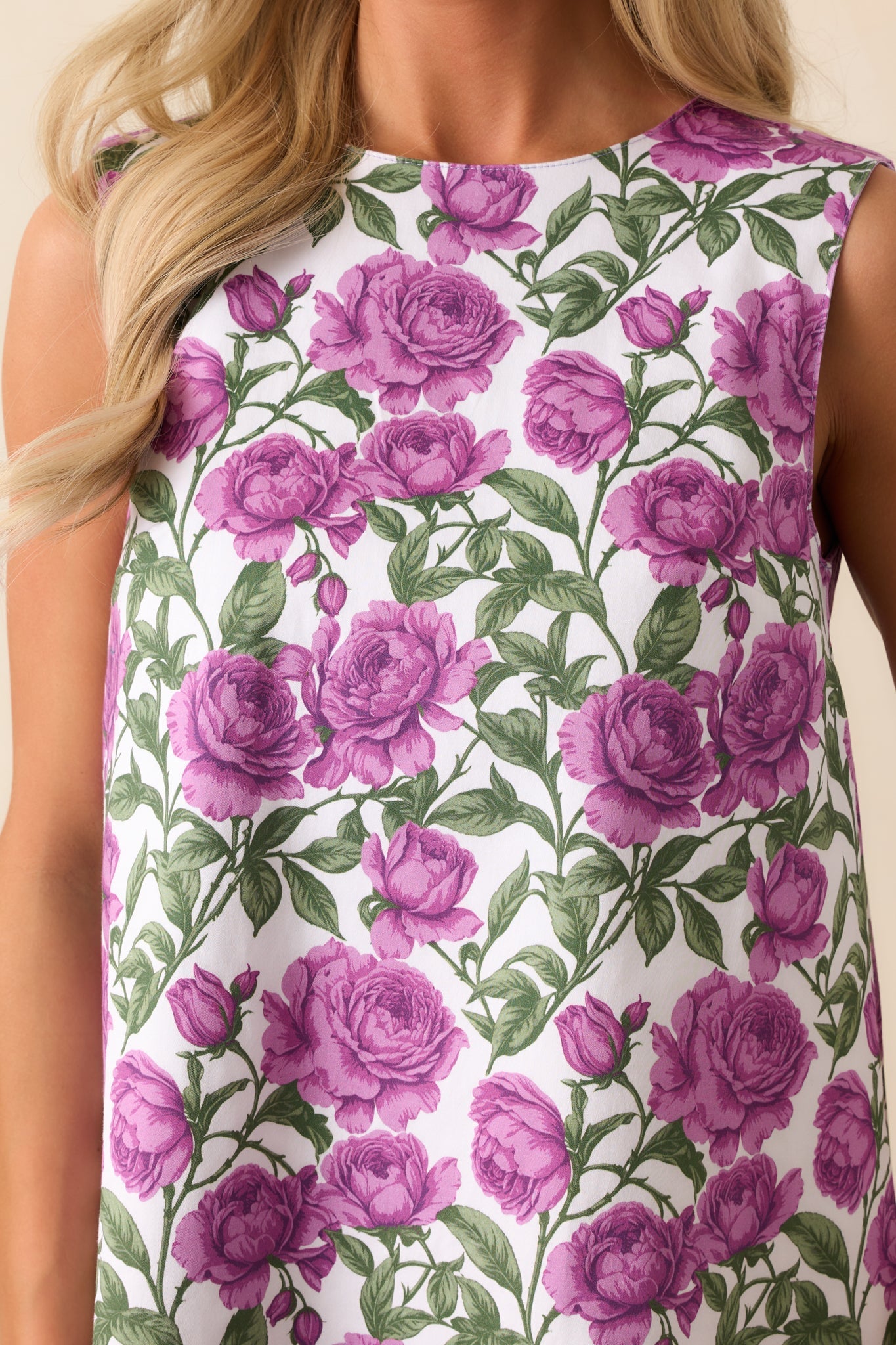 Blake Violet Blooms Lilac Floral Cotton Reversible Shift Dress