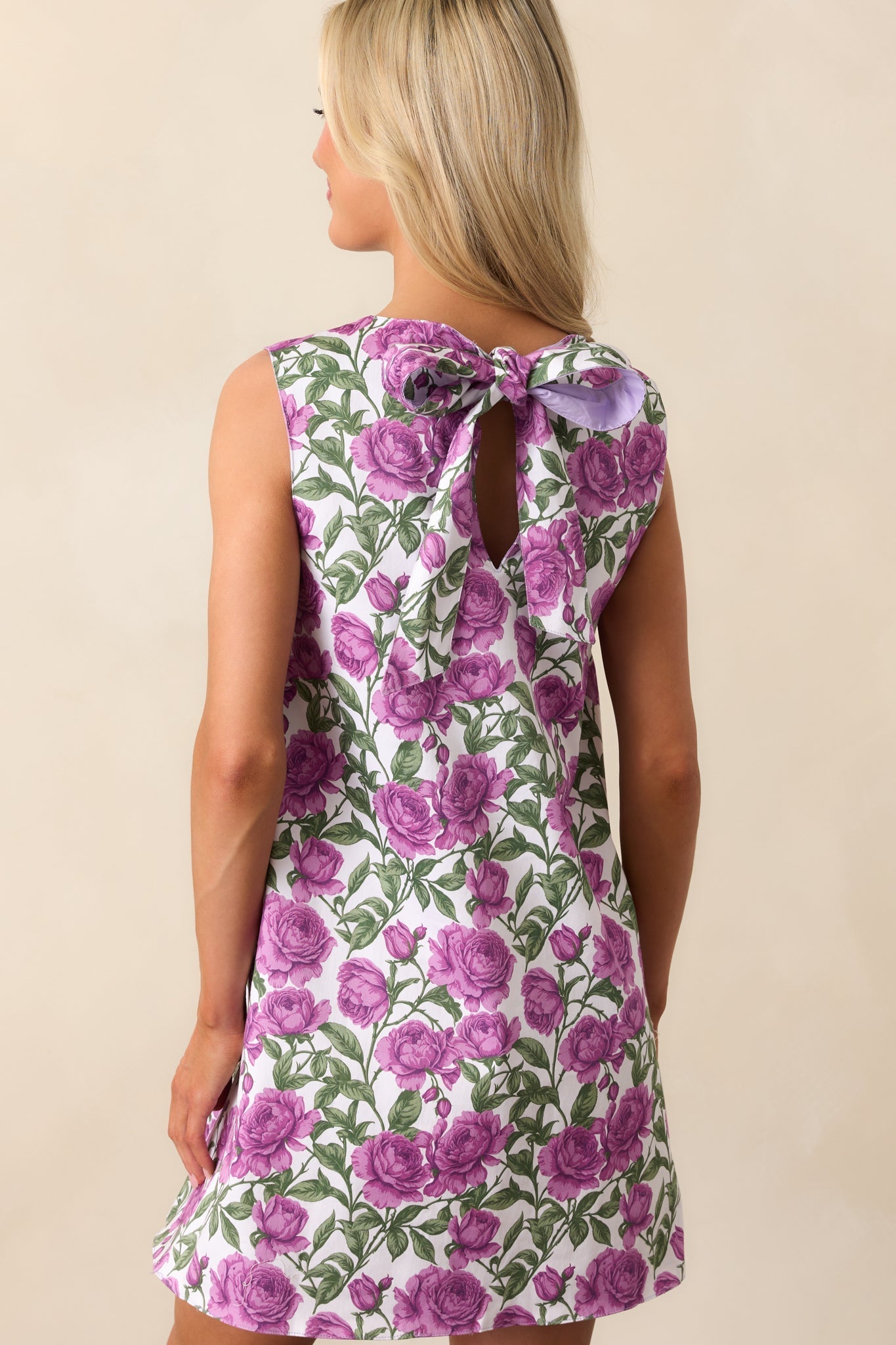 Blake Violet Blooms Lilac Floral Cotton Reversible Shift Dress