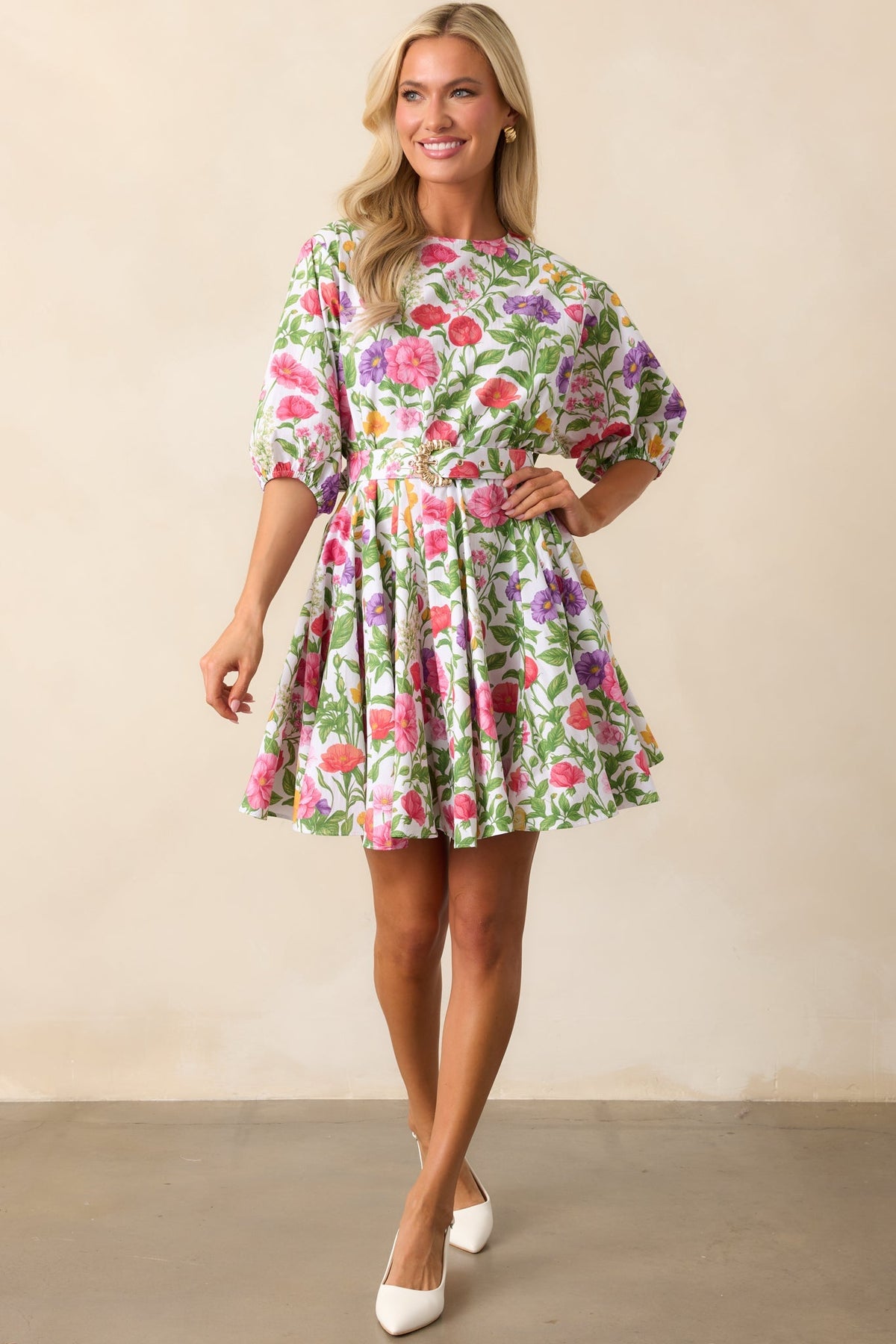 Fallon Secret Garden Floral Cotton Swing Dress