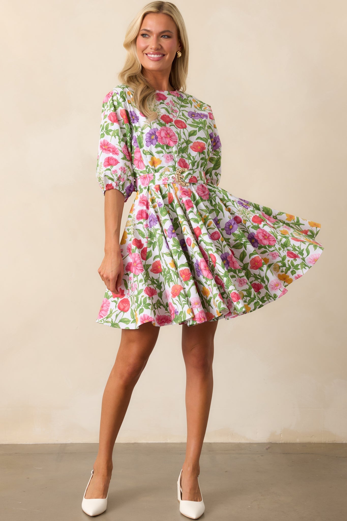 Fallon Secret Garden Floral Cotton Swing Dress