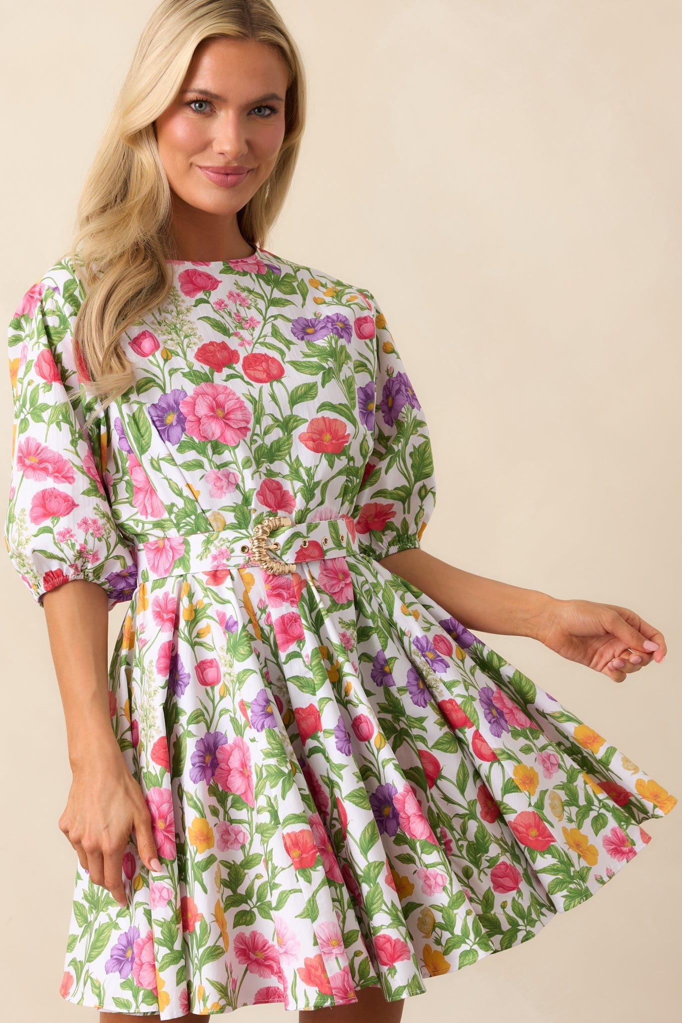 Fallon Secret Garden Floral Cotton Swing Dress