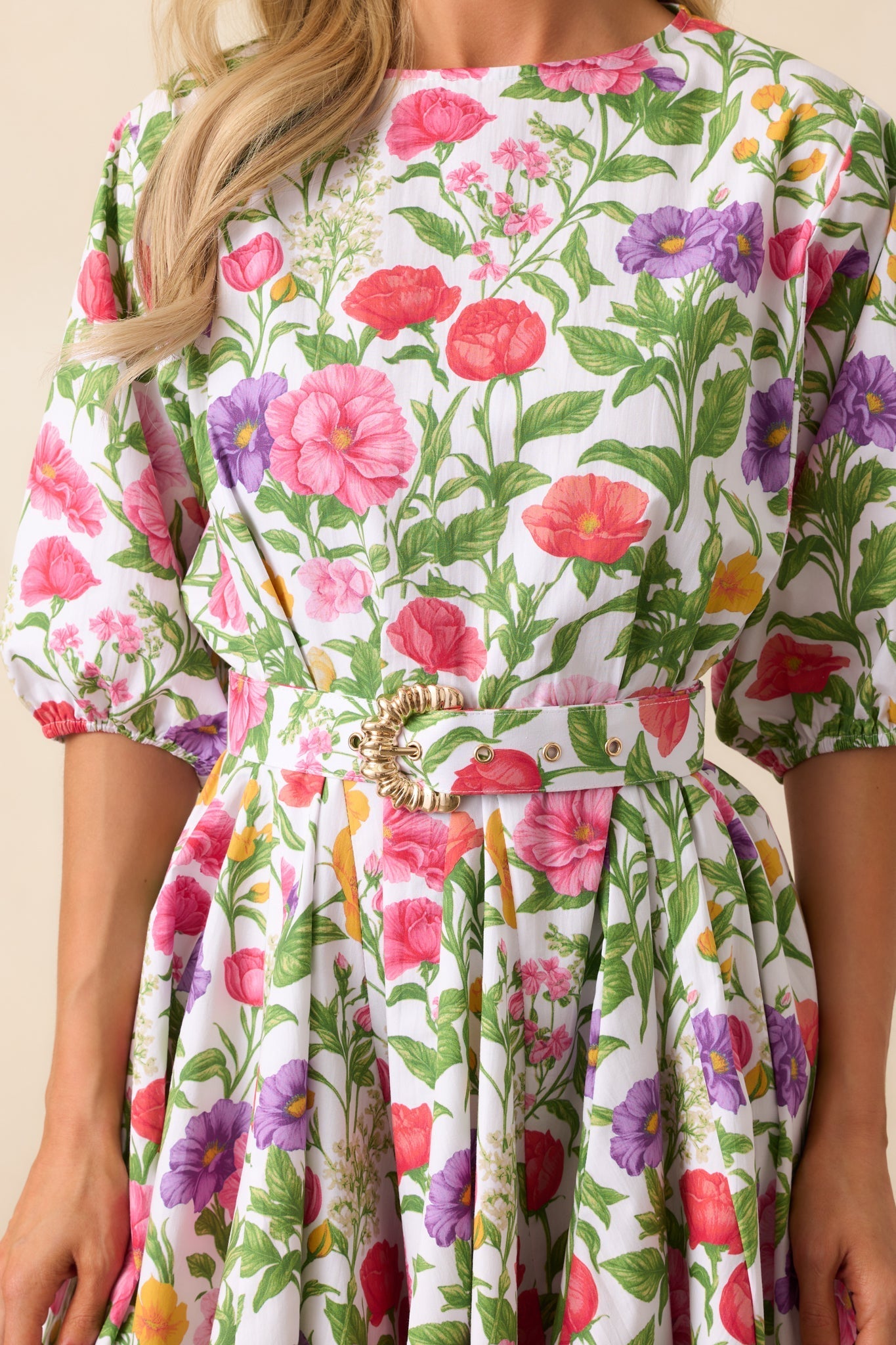 Fallon Secret Garden Floral Cotton Swing Dress