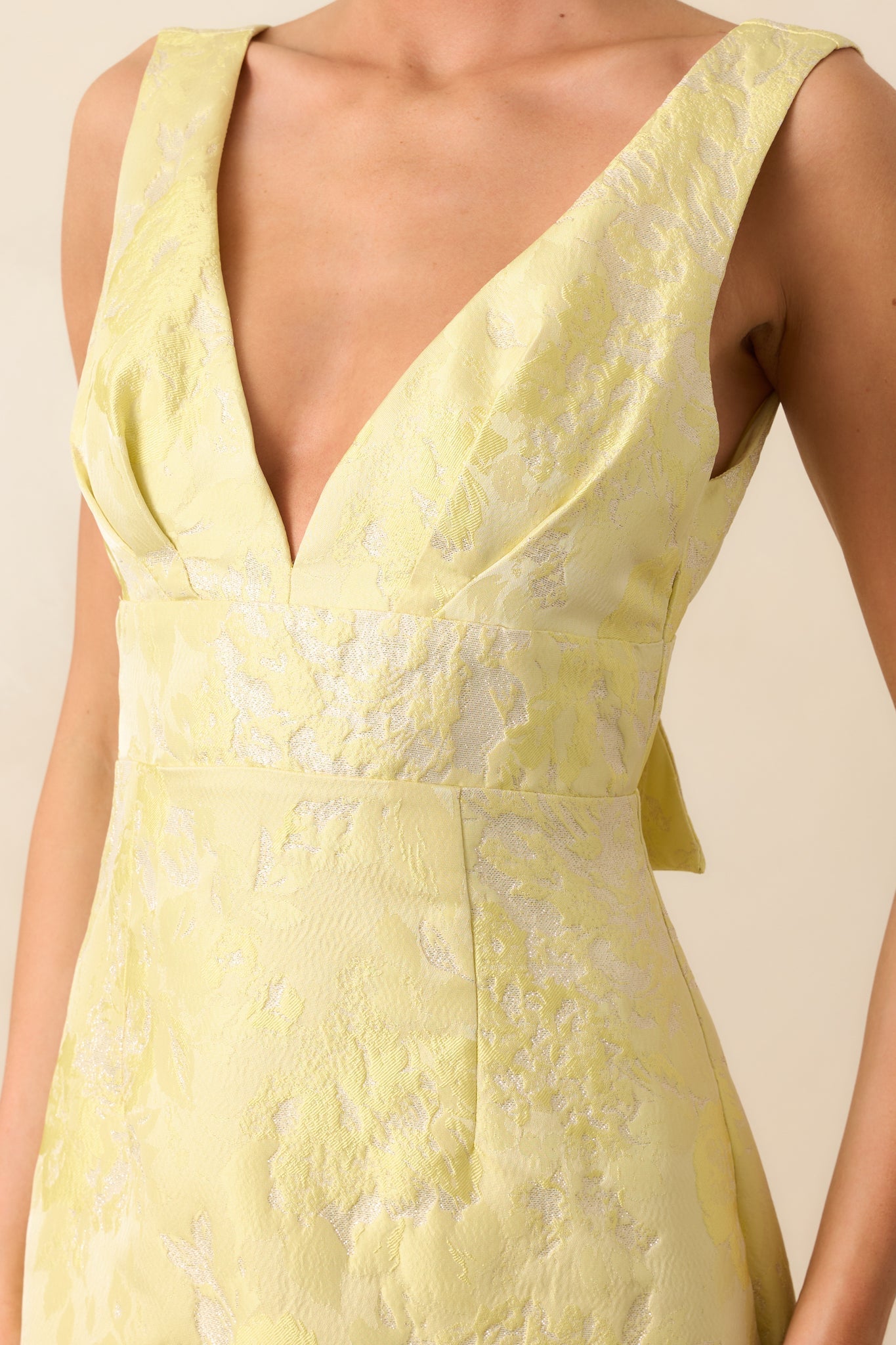Daily Delight Yellow Floral Jacquard Mini Dress